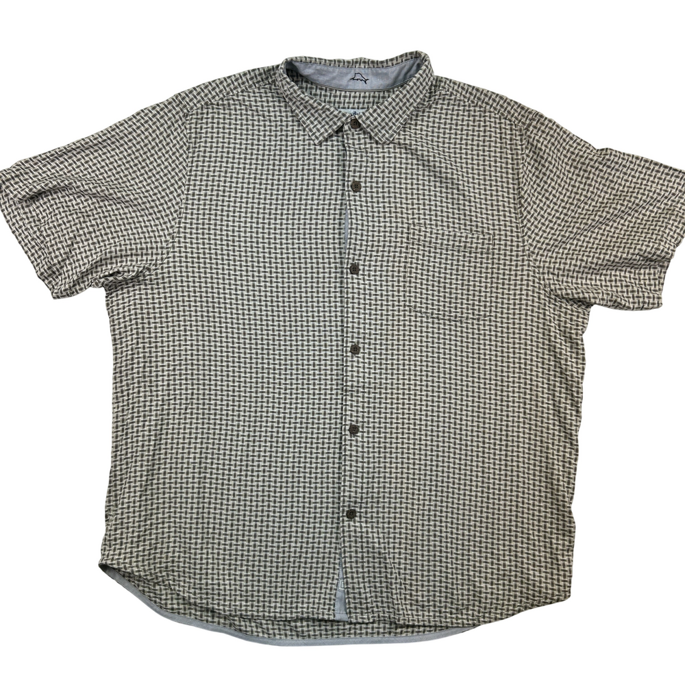 Tommy Bahama Shirt Mens 2XL Button-Up Short Sleeve Geometric Classic